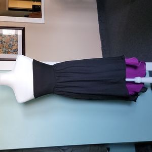 Black High Low Dress with purple lining